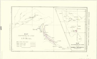 Maps, India, Pakistan & Burma, 1831-1894 : [maps in the British parliamentary papers]: Map illustrating the canals of India. Map illustrating the canals in the Madras Presidency. (Sheet [8])