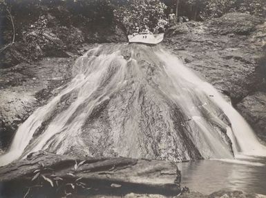 Waterfall over rocks. From the album: Photographs of Apia, Samoa