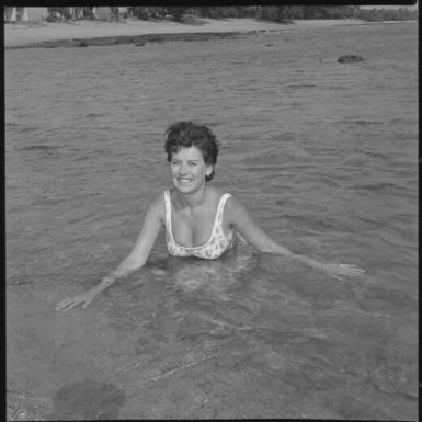 Miss Maglia swimming in the sea at Suva, Fiji, 22 February 1966 [3] John Mulligan
