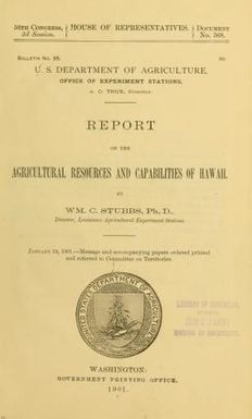 Report on the agricultural resources and capabilities of Hawaii