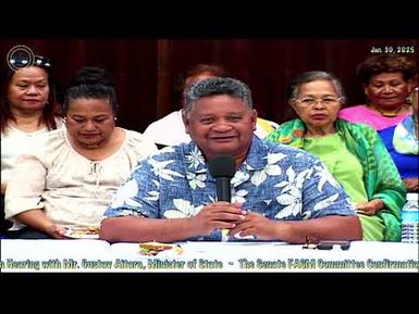 12th OEK, The Senate FASM Committee Confirmation Hearing with Mr. Gustav Aitaro to Minister Of State