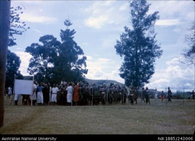 People gathering to vote