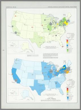 Employment : 1963 (SIC 39) / compiled from U. S. Bureau of the Census, Census of manufacturers: 1963, Washington, U. S. Govt. Print Off., 1966; and various State and national directories of manufacturers -- Value added : 1963 (SIC 39) / compiled from U. S. Bureau of the Census, Census of manufacturers: 1963, Washington, U. S. Govt. Print Off., 1966.