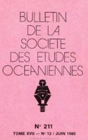 Bulletin de la Société des Études Océaniennes numéro 211
