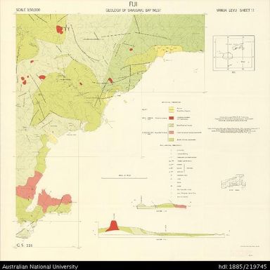 Fiji, Vanua Levu, Geology of Savusavu Bay West Area, GS 223, Sheet 11, 1959, 1:50 000