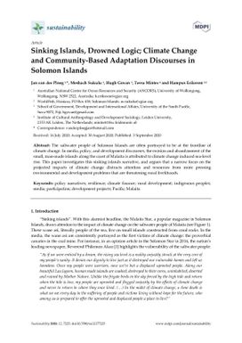 Sinking Islands, drowned logic; Climate change and community-based adaptation discourses in Solomon Islands