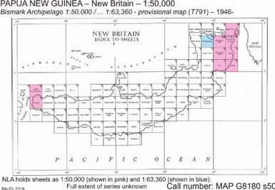 Bismarck Archipelago 1:50,000 : provisional map / prepared under the direction of the Chief Engineer, GHQ. by Base Map Plant, GHQ