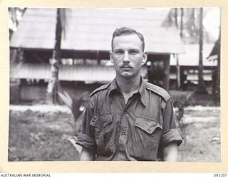 JACQUINOT BAY, NEW BRITAIN, 1945-06-16. L-CPL E.A. WHITE, FIELD SECURITY SERVICE HQ 5 DIVVISION