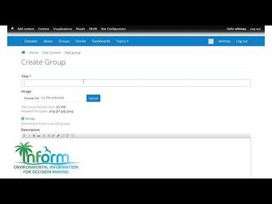 Inform project: Data Portal Tutorial 5 – How to create a group and add a user