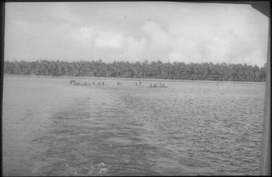 Approaching the islands, distant view : Carteret Islands, Papua New Guinea, 1960 / Terence and Margaret Spencer