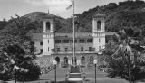 Tourist photograph of the U.S. Naval base and surrounding area in Hawaii.