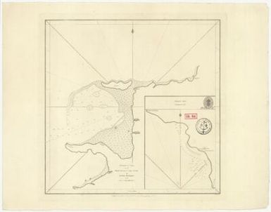 Puerto de Apra on the island Guahan vulgo Guam / by Antonio Rodrigues 1733 from a Spanith MS. ; W. Harisson sc.