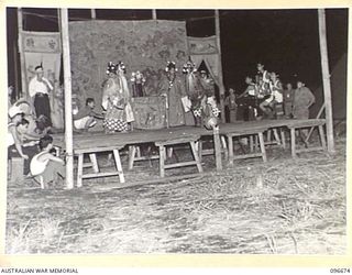 LAE, NEW GUINEA. 1945-09-09. A SCENE DURING A PERFORMANCE BY A FORMOSAN CONCERT PARTY AT A PRISONER OF WAR CAMP