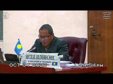 Palau National Congress | 11th OEK, The Senate 22nd Day of 12th Regular Session