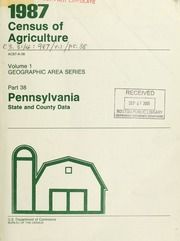 1987 census of agriculture, pt.38- Pennsylvania