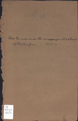 New Guinea and the unappropriated islands of the Pacific (further correspondence respecting proposed annexation of.)
