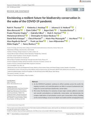 Envisioning a resilient future for biodiversity conservation in the wake of the COVID‐19 pandemic