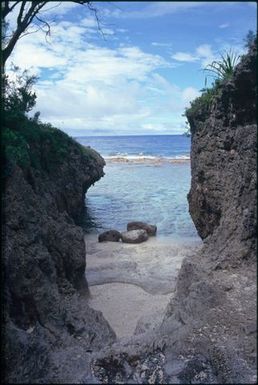 Rocky cliffs and sea