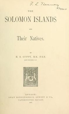 The Solomon Islands and their natives