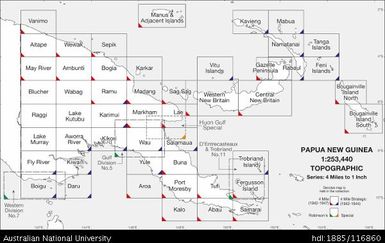 Papua New Guinea Imperial INDEX, 1:253 440, 4 Mile Series, 4 Mile Strategic, Robinson, 1942-1947
