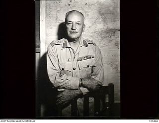 Port Moresby, New Guinea. 1944-05-29. Portrait of Brigadier R. W. Tovell CBE DSO ED, the Deputy Adjutant General III, Land HQ New Guinea Force, who directs Amenities and Education