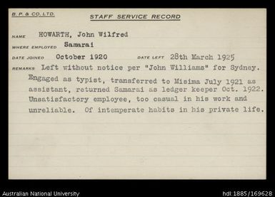 Howard, John Wilfred