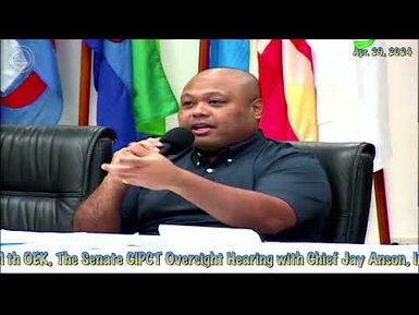 11th OEK, The Senate CIPCT Oversight Hearing with Mr. Jay Anson, Chief Information Security Officer