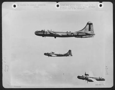 B-29's Of The 498Th Bomb Group, 73Rd Bomb Wing, Based In Saipan Come Over The Japanese Coast As Mt. Fujiyama Looms In The Distance. (U.S. Air Force Number 59548AC)