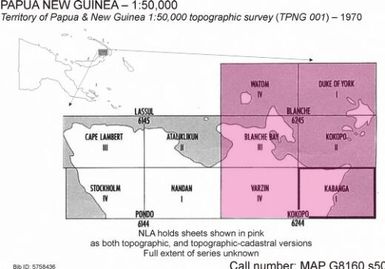 Territory of Papua & New Guinea 1:50,000 topographic survey / produced by QASCO (N.G.) Pty. Ltd. ; under the direction of the Director, Department of Forests, Port Moresby as part of the mapping programme for the Administration of Papua and New Guinea