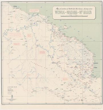 Map of portion of north-east coast of New Guinea showing areas Wewak-Madang-Mt. Hagen / reproduced by 2/1 Aust. Army Topo. Survey Coy May 43
