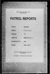 Patrol Reports. Western District, Morehead, 1964 - 1965