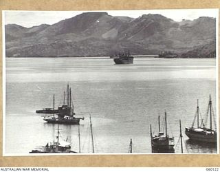 NAPA NAPA, NEW GUINEA. 1943-11-12. PORT MORESBY FROM NAPA NAPA, SHOWING THE WESTERN POINT OF TATANA ISLAND AND THE ENTRANCE TO FAIRFAX HARBOUR