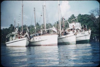 Mapamoiwa wharf - a rare sight (note Hekaha) : Mapamoiwa Station, D'Entrecasteaux Islands, Papua New Guinea, 1956-1959 / Terence and Margaret Spencer