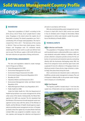 JPRISM II Solid Waste Management Country Profile - Tonga