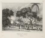Incendie des Cabanes de Chef Tahofa, sur l'île Onéata (Tonga-Tabou)
