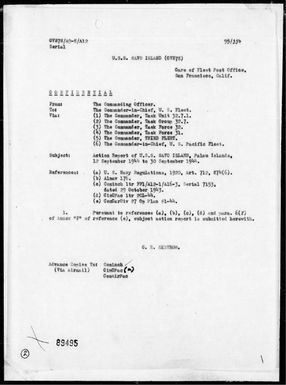 USS Savo Island - Rep of Air Ops Against the Palau Is, 9/12-30/44
