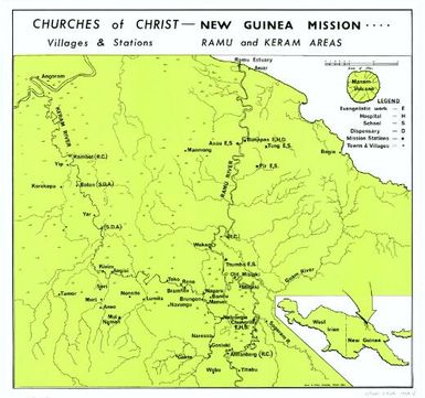Churches of Christ : New Guinea mission ... villages & stations, Ramu and Keram area / Methodist Church of Australasia