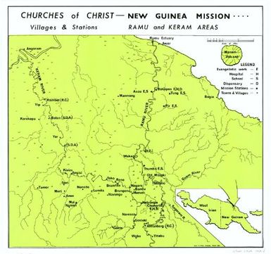 Churches of Christ : New Guinea mission ... villages & stations, Ramu and Keram area / Methodist Church of Australasia