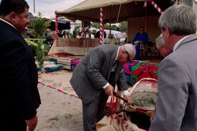 King Taufa'ahau Tupou IV helps lay foundations for new Grey Lynn church