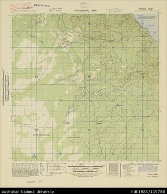 Papua New Guinea, Northeast New Guinea, Tring East, Provisional map, Sheet A54/16, 1944, 1:63 360