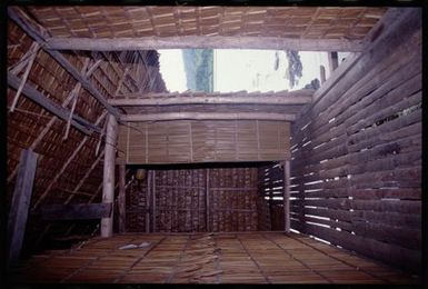 Interior of house made from Sago palm, Marovo Lagoon