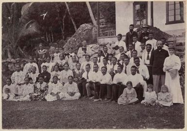 Group of scholars with the Hutchin family. From the album: Cook Islands