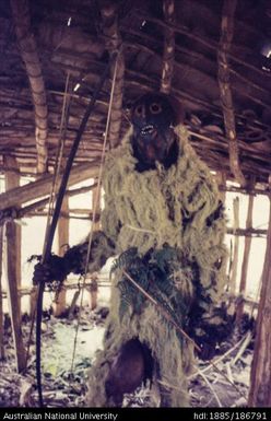 Male hunter wearing mask and body covering