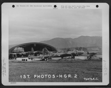 Planes, Awaiting Repair Work, Are Parked In Front Of The 13Th Air Depot Group Hangar #2 At Tontouta Air Base On New Caledonia. (U.S. Air Force Number 71471AC)