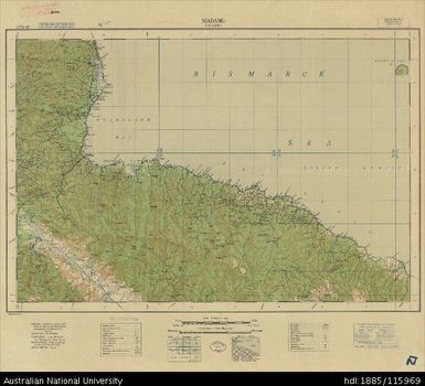 Papua New Guinea, Equatorial New Guinea, Madang, 4 Mile Strategic series, Sheet 2037, 1943, 1:253 440