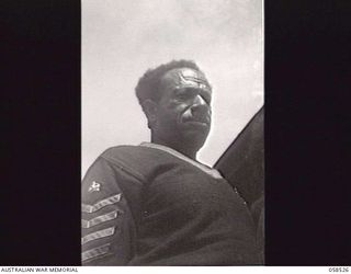 HANUABADA, NEW GUINEA. 1943-10-23. PORTRAIT OF SERGEANT MAJOR 1 BAGITA, A NEW GUINEA NATIVE SERVING WITH THE ROYAL PAPUAN CONSTABULARY