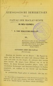 Ethnologische Bemerkungen über die Papuas der Maclay-Küste in Neu-Guinea. II