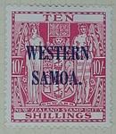 Stamp: New Zealand - Western Samoa Ten Shillings