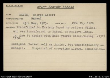 Davis, George Albert