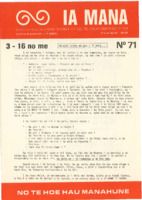 Ia Mana : bulletin de liaison du Ia Mana te nuna'a du 31 mai (n° 71) au 30 août 1982 (n° 77)